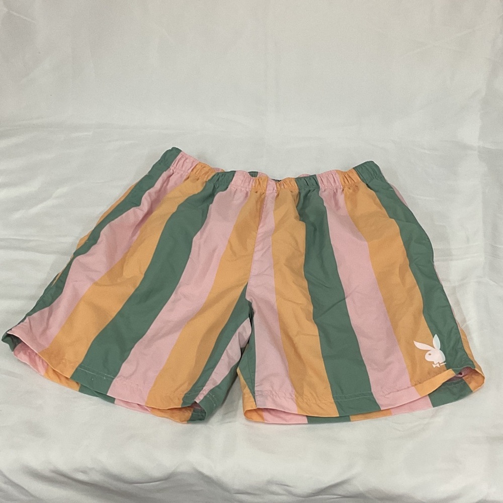 EUC Mens Playboy swim trunks with mesh lining